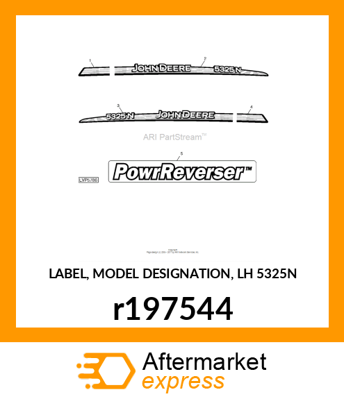 LABEL, MODEL DESIGNATION, LH 5325N r197544