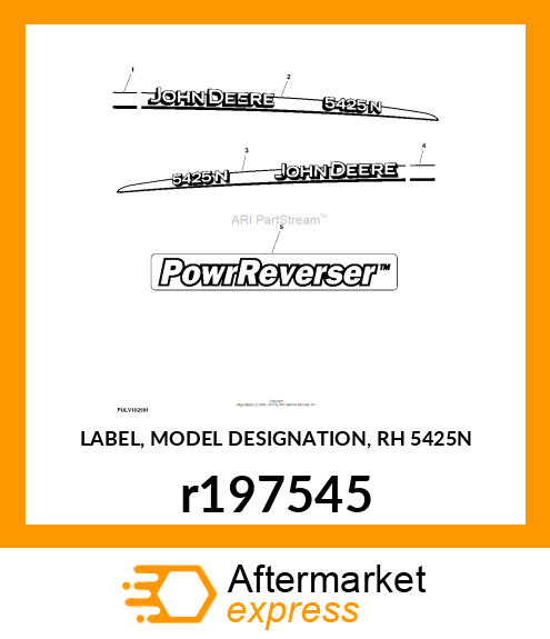 LABEL, MODEL DESIGNATION, RH 5425N r197545