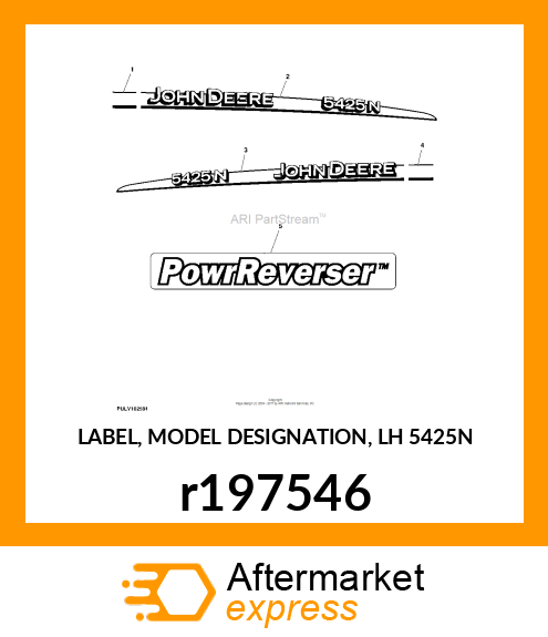 LABEL, MODEL DESIGNATION, LH 5425N r197546