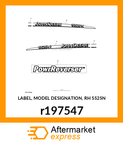 LABEL, MODEL DESIGNATION, RH 5525N r197547