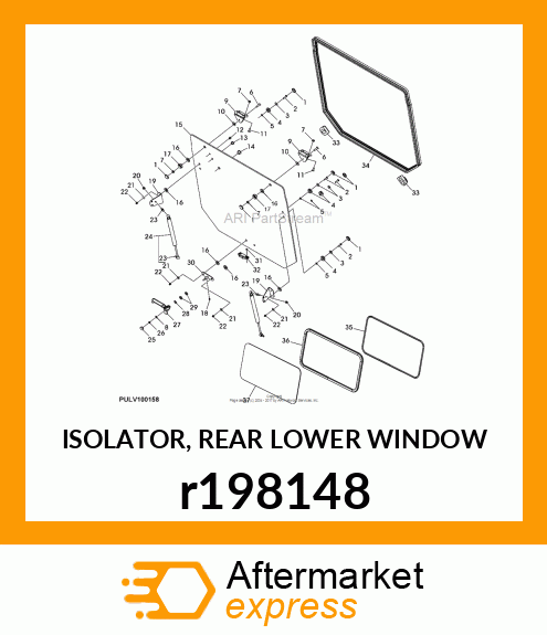 ISOLATOR, REAR LOWER WINDOW r198148