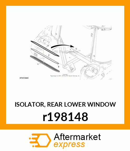 ISOLATOR, REAR LOWER WINDOW r198148