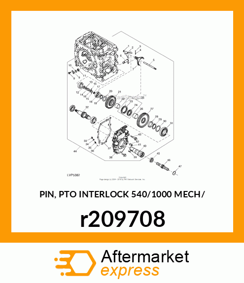 PIN, PTO INTERLOCK 540/1000 MECH/ r209708