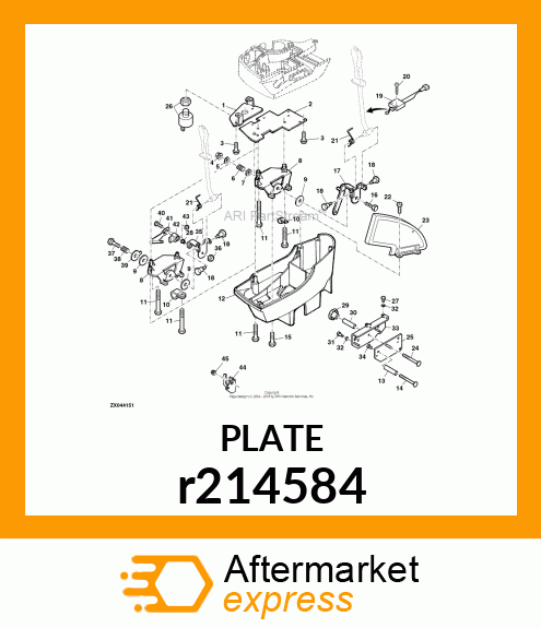 PLATE, ARMREST ADJUSTMENT r214584