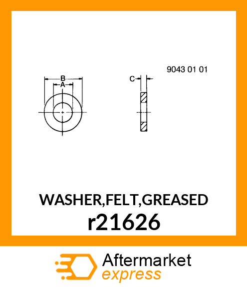 WASHER,FELT,GREASED r21626