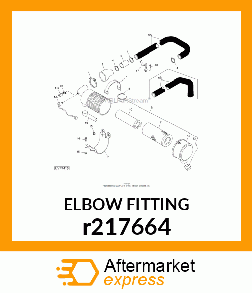 ELBOW FITTING, 1/8 NPT MALE ELBOW r217664