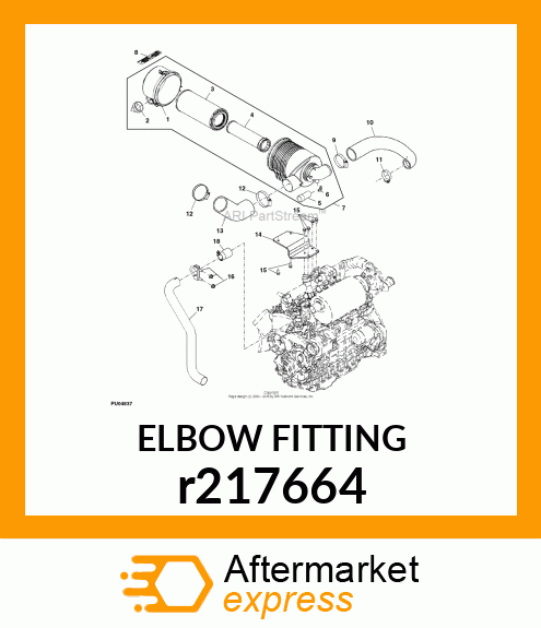 ELBOW FITTING, 1/8 NPT MALE ELBOW r217664