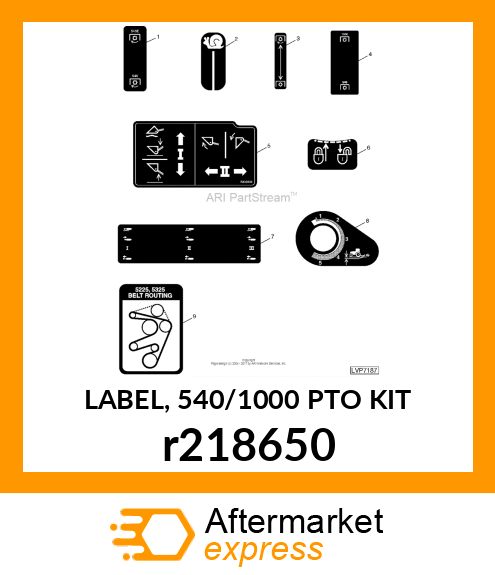 LABEL, 540/1000 PTO KIT r218650