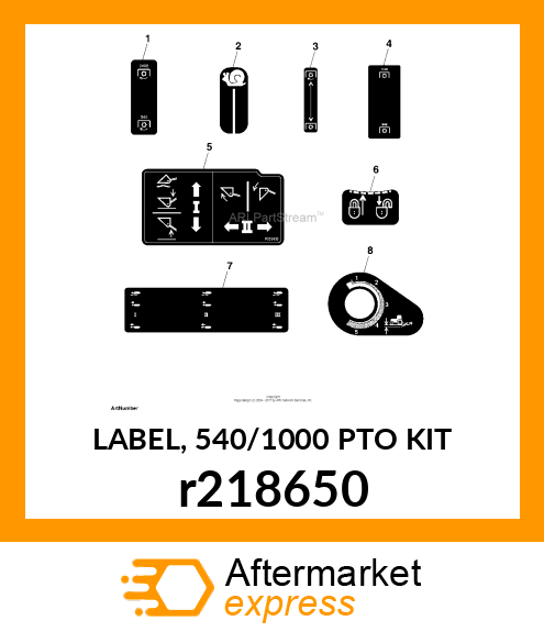 LABEL, 540/1000 PTO KIT r218650