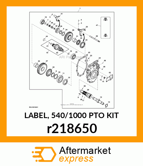 LABEL, 540/1000 PTO KIT r218650