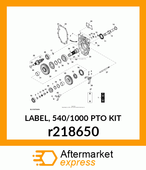 LABEL, 540/1000 PTO KIT r218650