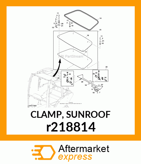 CLAMP, SUNROOF r218814