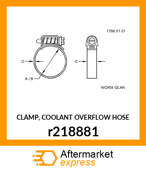 CLAMP, COOLANT OVERFLOW HOSE r218881