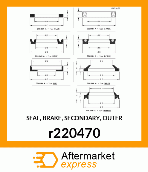 SEAL, BRAKE, SECONDARY, OUTER r220470