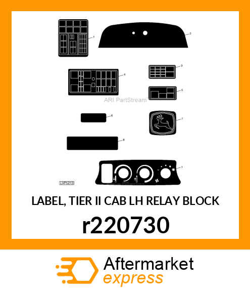 LABEL, TIER II CAB LH RELAY BLOCK r220730