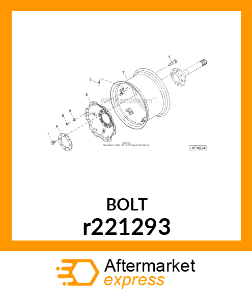 SCREW, HEX FLANGE, M20X1.5X45 r221293