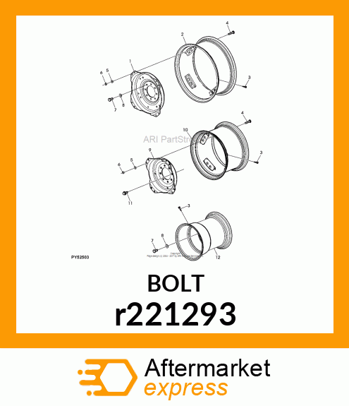 SCREW, HEX FLANGE, M20X1.5X45 r221293