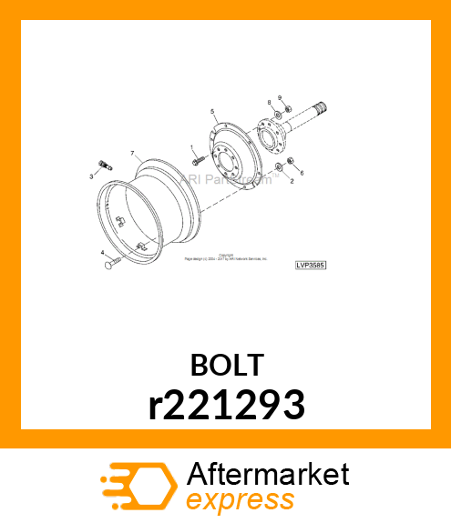 SCREW, HEX FLANGE, M20X1.5X45 r221293