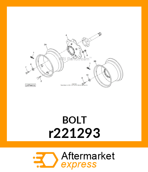 SCREW, HEX FLANGE, M20X1.5X45 r221293