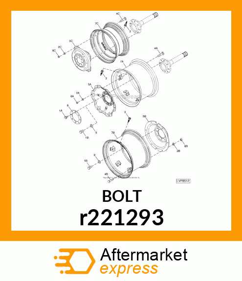 SCREW, HEX FLANGE, M20X1.5X45 r221293