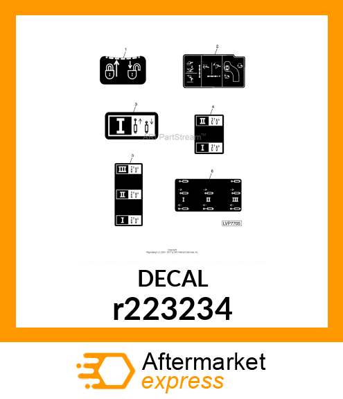 LABEL, LOADER CONTROL W/ TRIPLE FU r223234