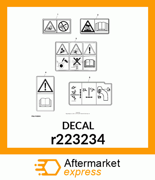 LABEL, LOADER CONTROL W/ TRIPLE FU r223234