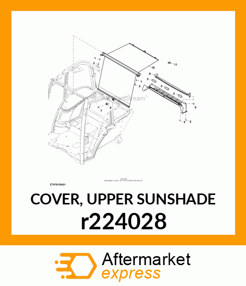 COVER, UPPER SUNSHADE r224028