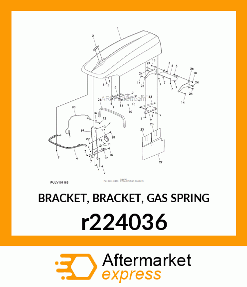 BRACKET, BRACKET, GAS SPRING r224036