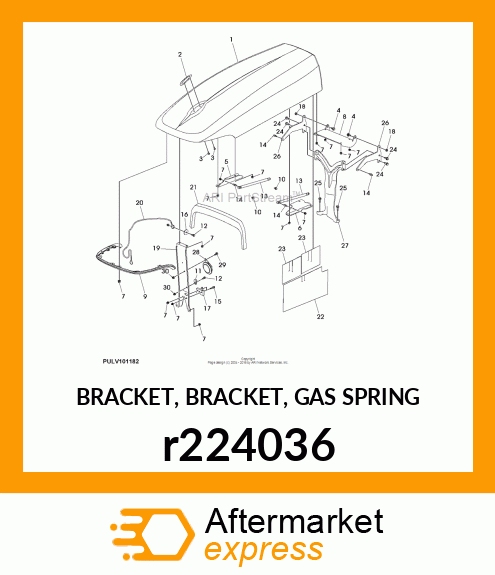 BRACKET, BRACKET, GAS SPRING r224036