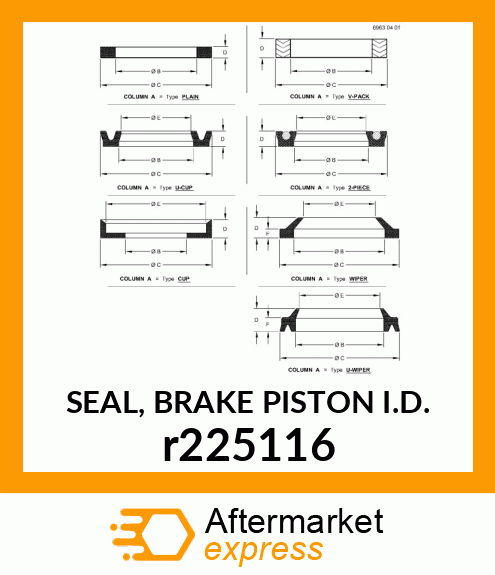 SEAL, BRAKE PISTON I.D. r225116