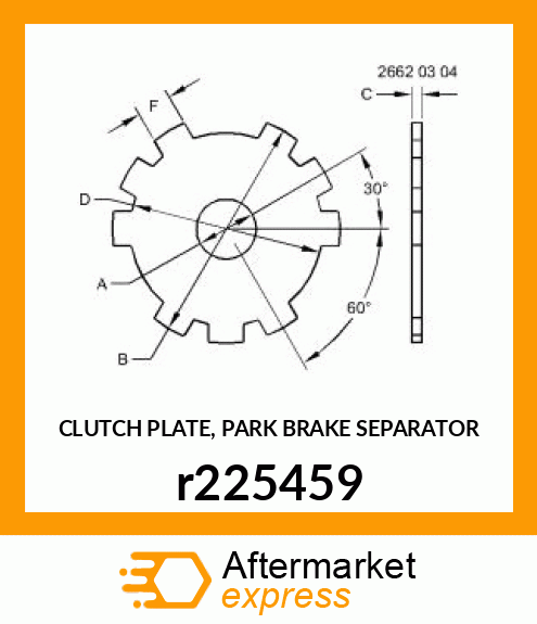 CLUTCH PLATE, PARK BRAKE SEPARATOR r225459