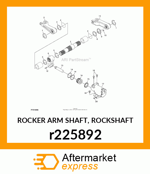 ROCKER ARM SHAFT, ROCKSHAFT r225892