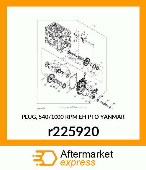 PLUG, 540/1000 RPM EH PTO YANMAR r225920