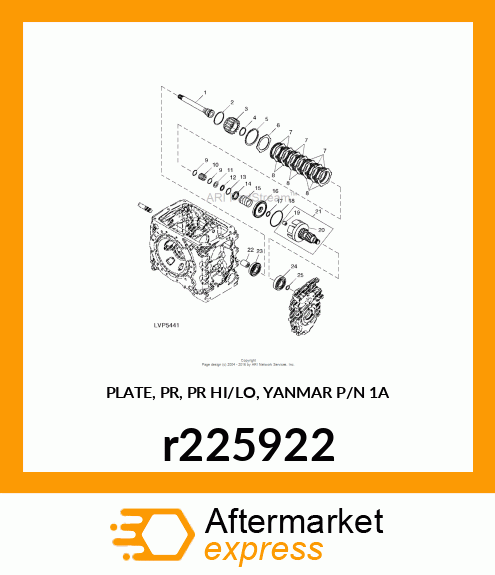 PLATE, PR, PR HI/LO, YANMAR P/N 1A r225922