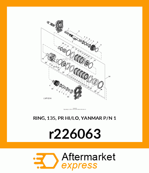 RING, 135, PR HI/LO, YANMAR P/N 1 r226063