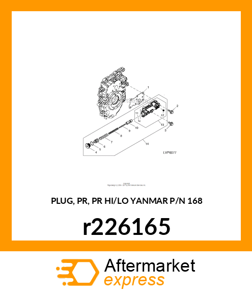 PLUG, PR, PR HI/LO YANMAR P/N 168 r226165