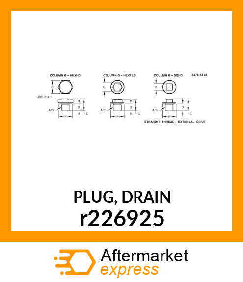 PLUG, DRAIN r226925