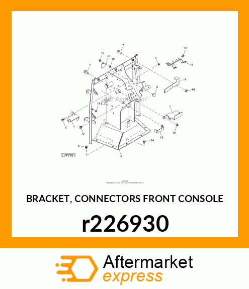 BRACKET, CONNECTORS FRONT CONSOLE r226930