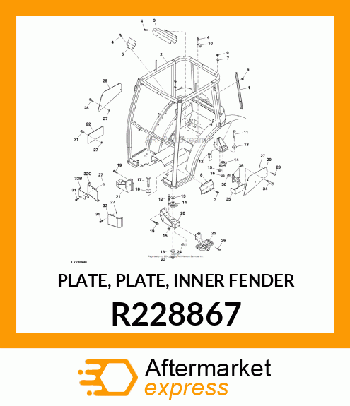 PLATE, PLATE, INNER FENDER R228867