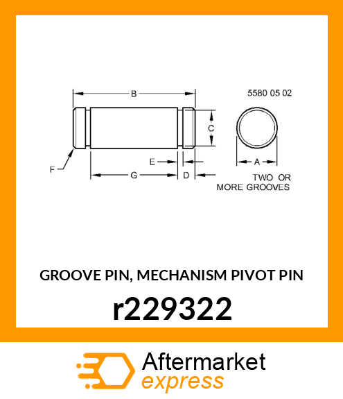 GROOVE PIN, MECHANISM PIVOT PIN r229322