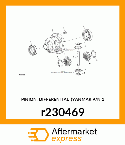 PINION, DIFFERENTIAL YANMAR P/N 1 r230469