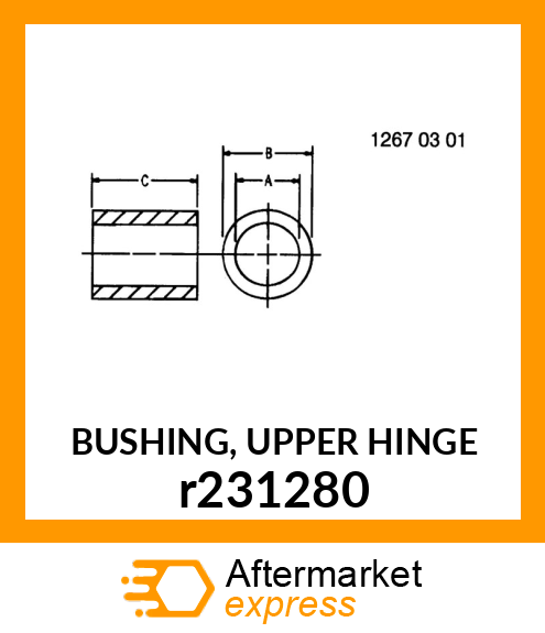 BUSHING, UPPER HINGE r231280