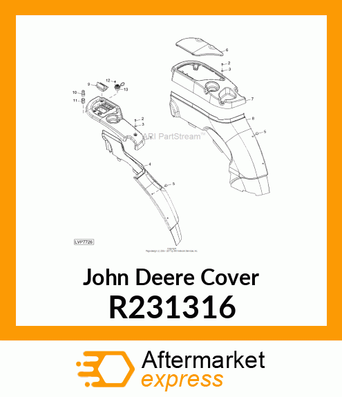 COVER, FENDER INTERIOR, RH R231316