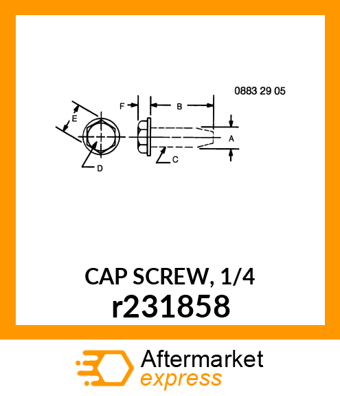 CAP SCREW, 1/4 r231858