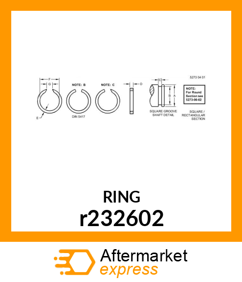 SNAP RING, EXTERNAL, DDS GEAR RETAI r232602