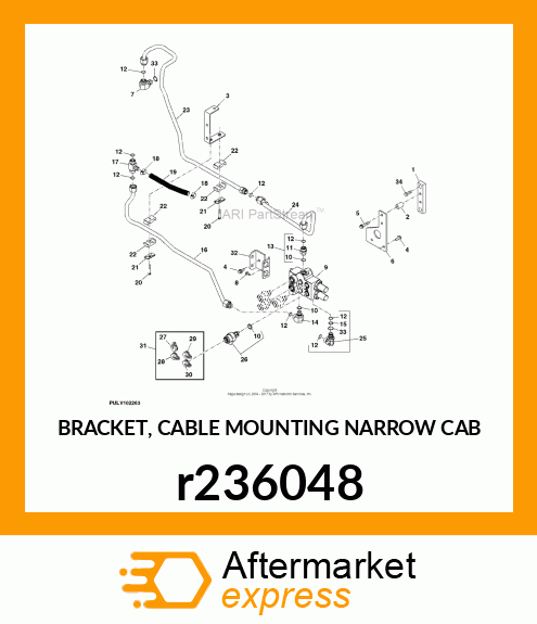 BRACKET, CABLE MOUNTING NARROW CAB r236048