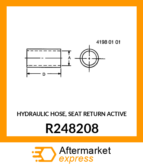 HYDRAULIC HOSE, SEAT RETURN ACTIVE R248208