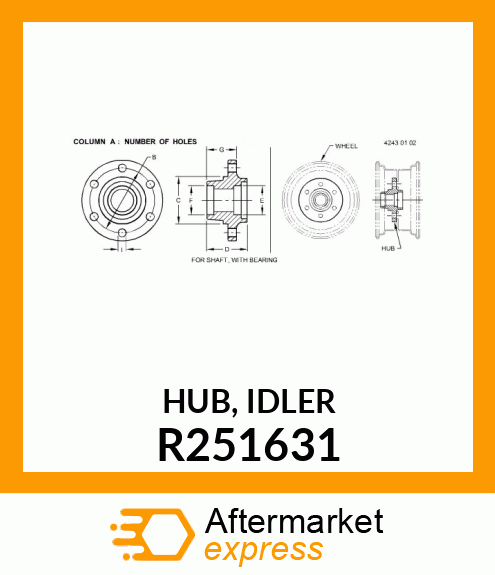 HUB, IDLER R251631