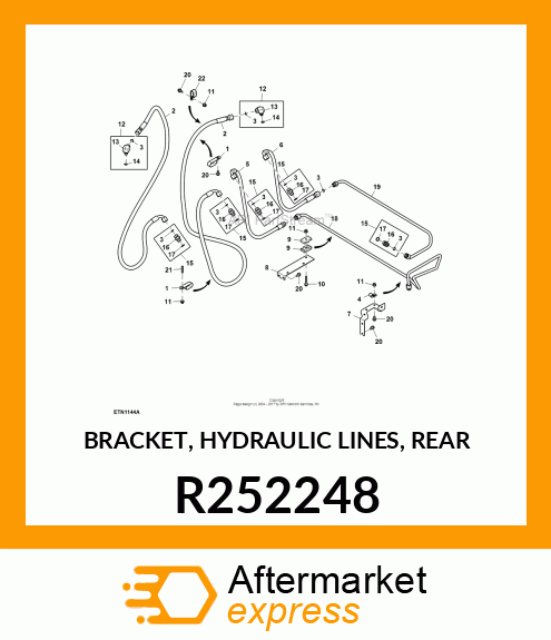 BRACKET, HYDRAULIC LINES, REAR R252248