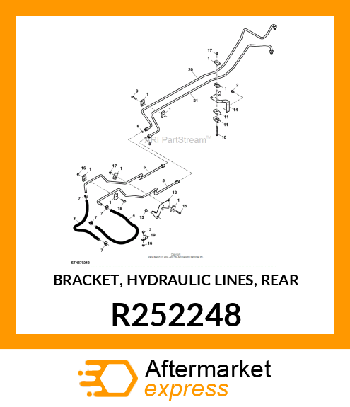 BRACKET, HYDRAULIC LINES, REAR R252248